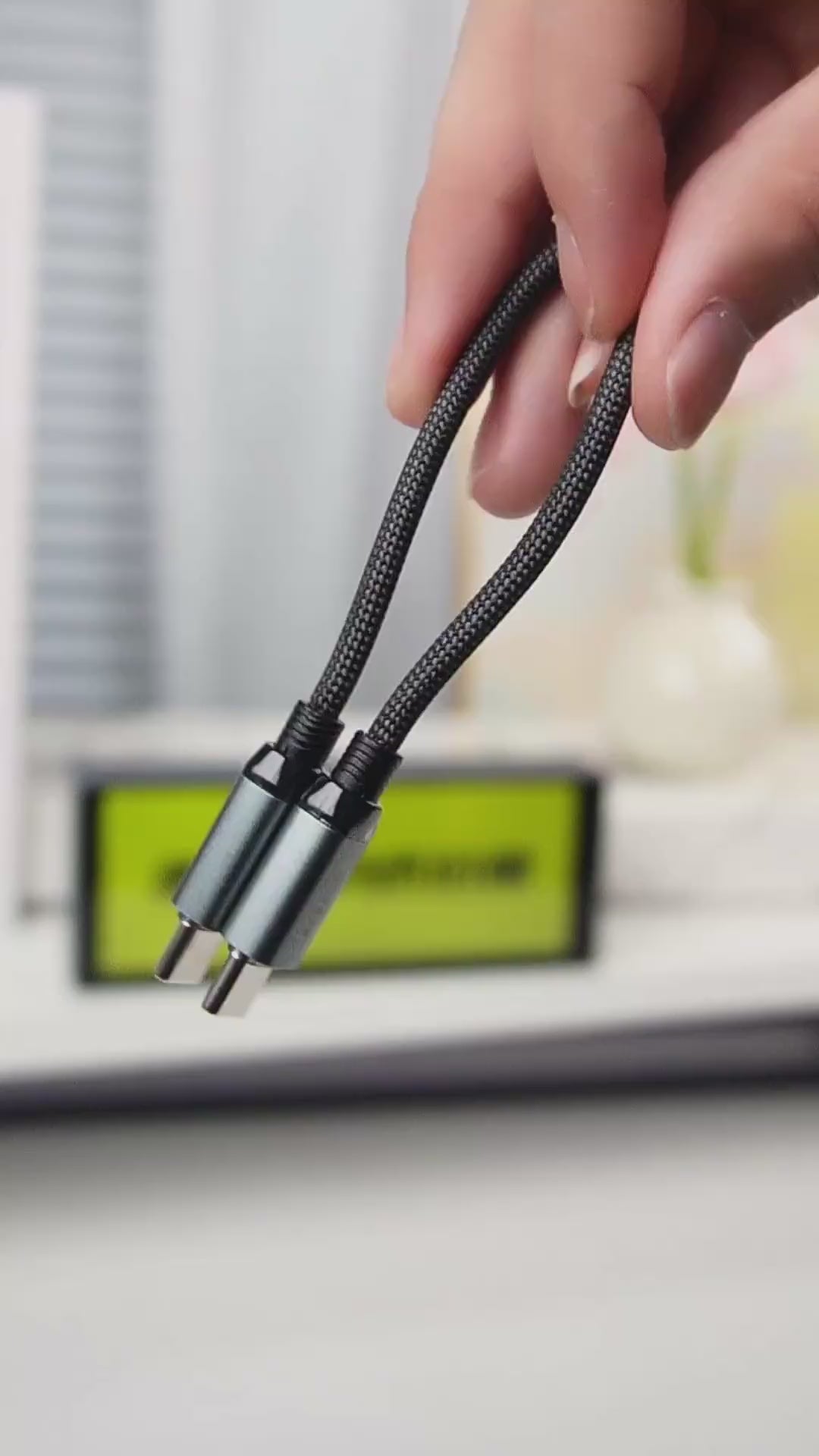 Basemo Magnetic Short 240W Charging & 480Mbps Data Cable 0.2 Meter