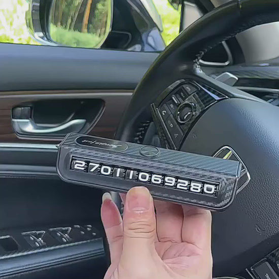 Carbon Fiber Textured Temporary Parking Phone Number Holder
