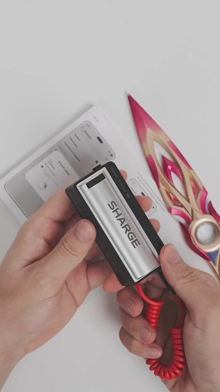 SHARGE Grip Power Bank - 5000 mAh, 22.5W, Tactile Shutter Button