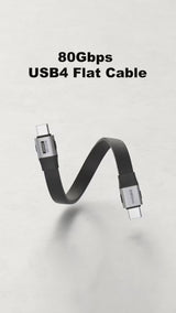 HAGiBiS 240W 80Gbps 8K Flat USB4 Cable - 0.1m