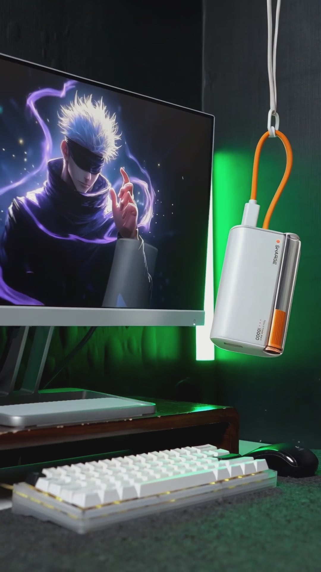 SHARGE Flow 3 Power Bank - 10000 mAh, 45W, Built-in Cable
