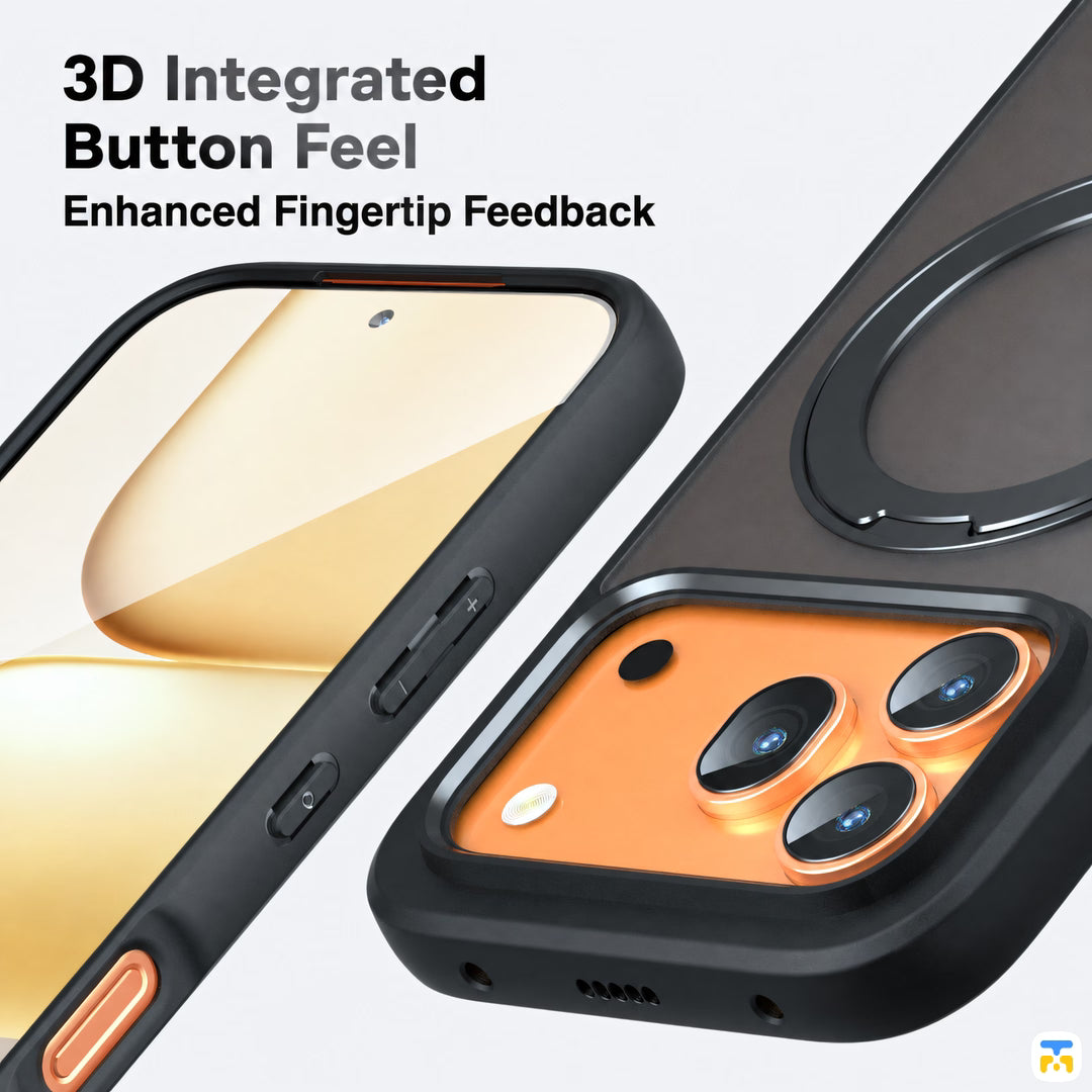 3D Integrated
Button Feel - QIANBEI Honor 600 Series Frosted Magnetic 360° Stand Case