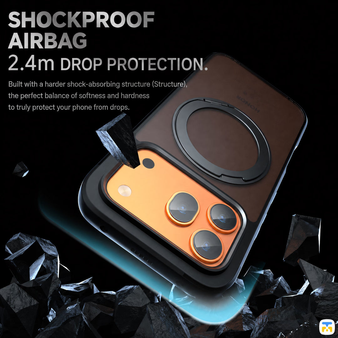 SHOCKPROOF
AIRBAG
2.4m DROP PROTECTION - QIANBEI Honor 600 Series Frosted Magnetic 360° Stand Case