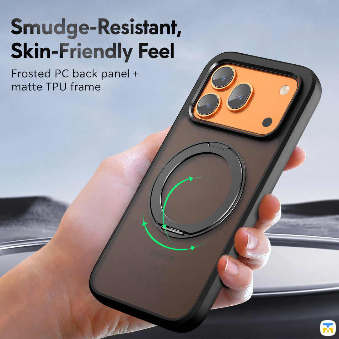 Smudge-Resistant,
Skin-Friendly Feel - QIANBEI Honor 600 Series Frosted Magnetic 360° Stand Case