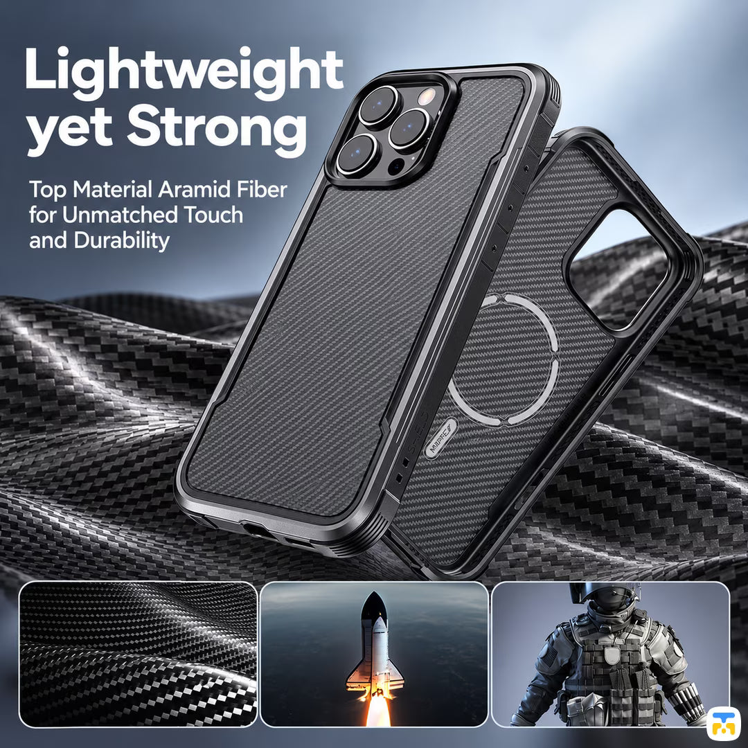 Lightweight
yet Strong - RAPTIC Aramid Apex MagSafe Case for iPhone 16 Series