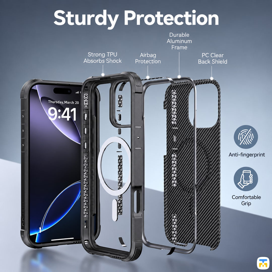 Sturdy Protection - RAPTIC Aramid Apex MagSafe Case for iPhone 16 Series