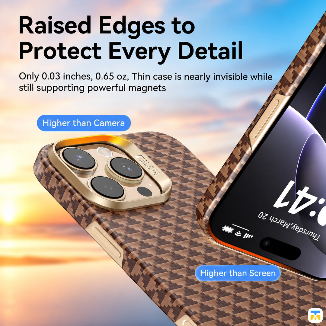 Raised Edges to
Protect Every Detail - RAPTIC Aramid Skin Origin MagSafe Case for iPhone 16 Series