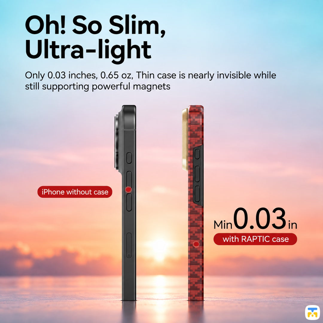 Oh! So Slim,
Ultra-light - RAPTIC Aramid Skin Origin MagSafe Case for iPhone 16 Series