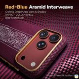 Red-Blue Aramid Interweave - RAPTIC Bliss Aramid Skin MagSafe Case for iPhone 17/18 Series