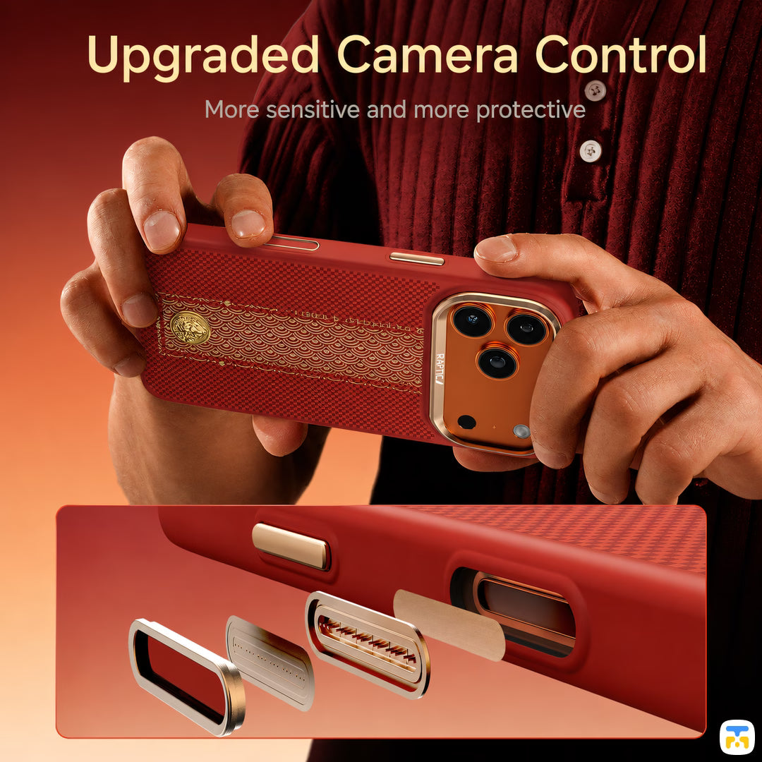 Upgraded Camera Control - RAPTIC for iPhone 17 Series Aramid Dual Grid MagSafe Case