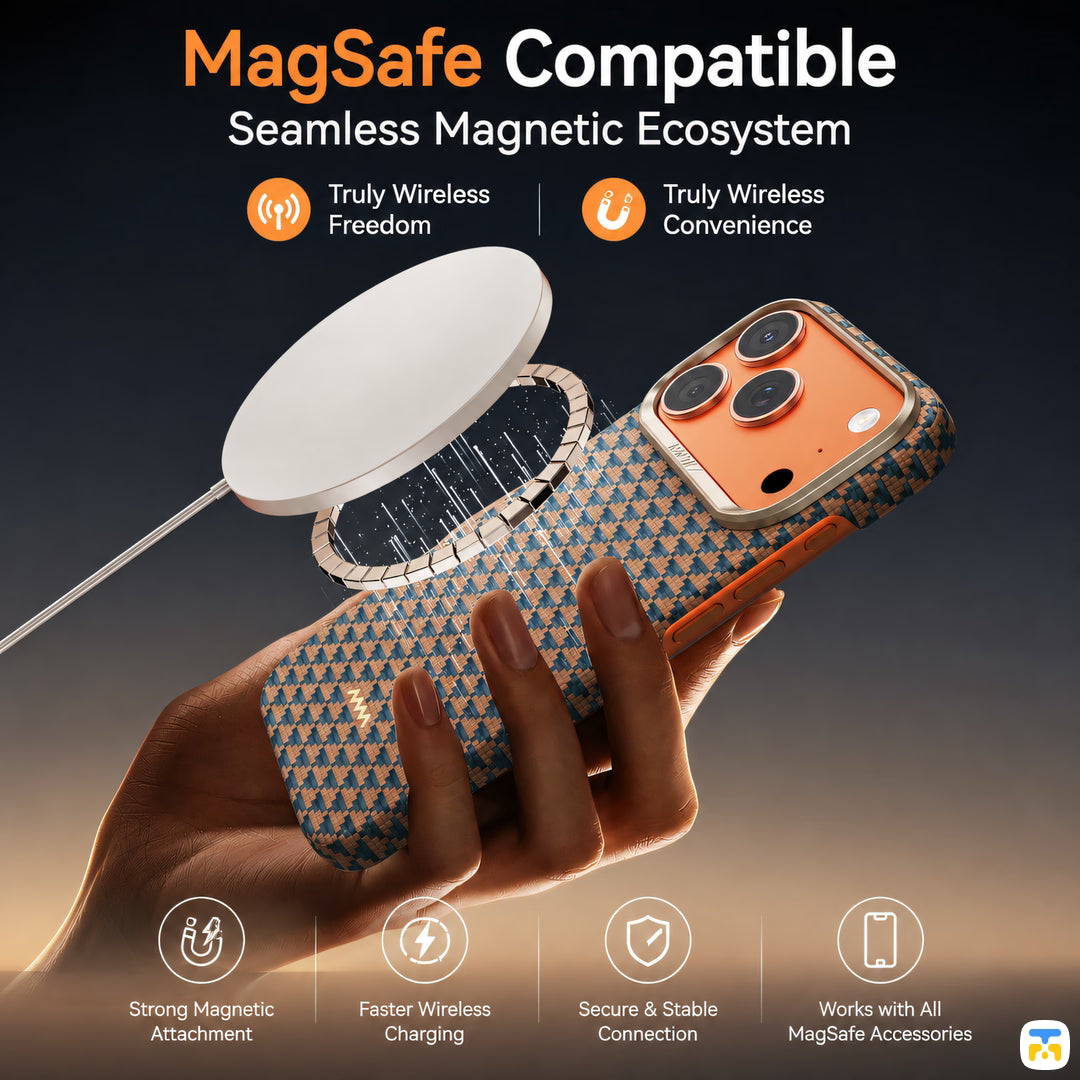 MagSafe Compatible Seamless Magnetic Ecosystem - RAPTIC for iPhone 17 Series Aramid Origin Destiny MgSafe Case