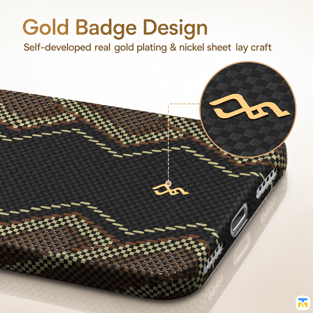 Gold Badge Design - RAPTIC for iPhone 17 Series Aramid Skin Scepter MagSafe Case
