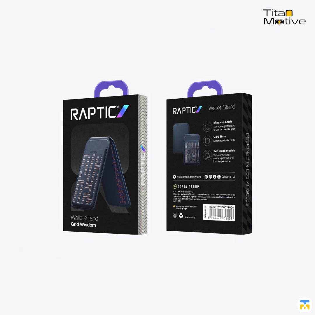 RAPTIC Grid Wisdom Aramid Fiber Magnetic Wallet Stand