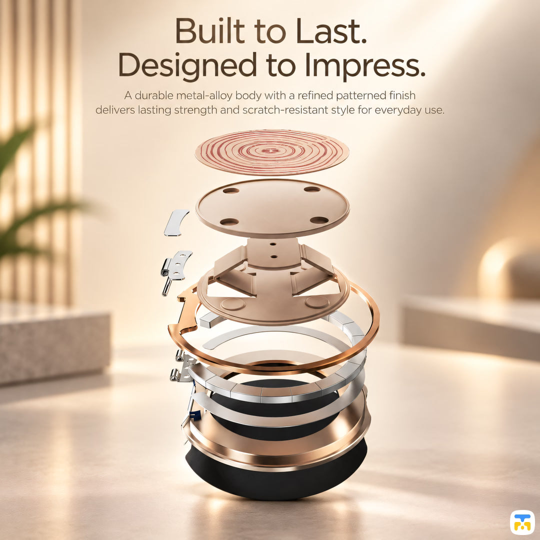 Built to Last.
Designed to Impress - RAPTIC Grid Wisdom FreeFlow Magnetic Ring Stand