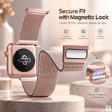 Secure Fit
with Magnetic Lock - RAPTIC X-Doria Milanese Metal Mesh Band for Apple Watch