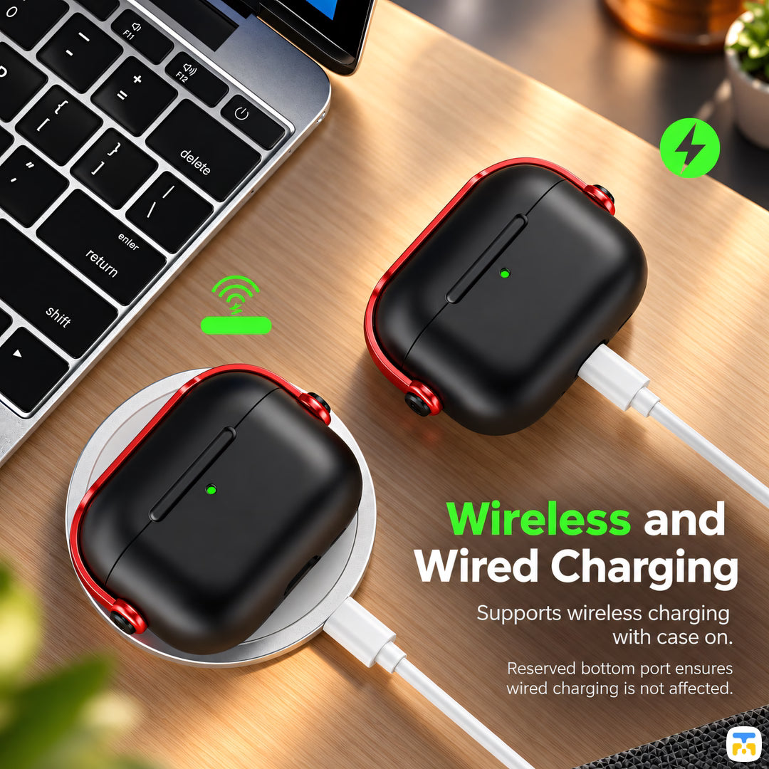 Wireless and Wired Charging Supports wireless charging with case on - RAVAKA Sound Series AirPods Case