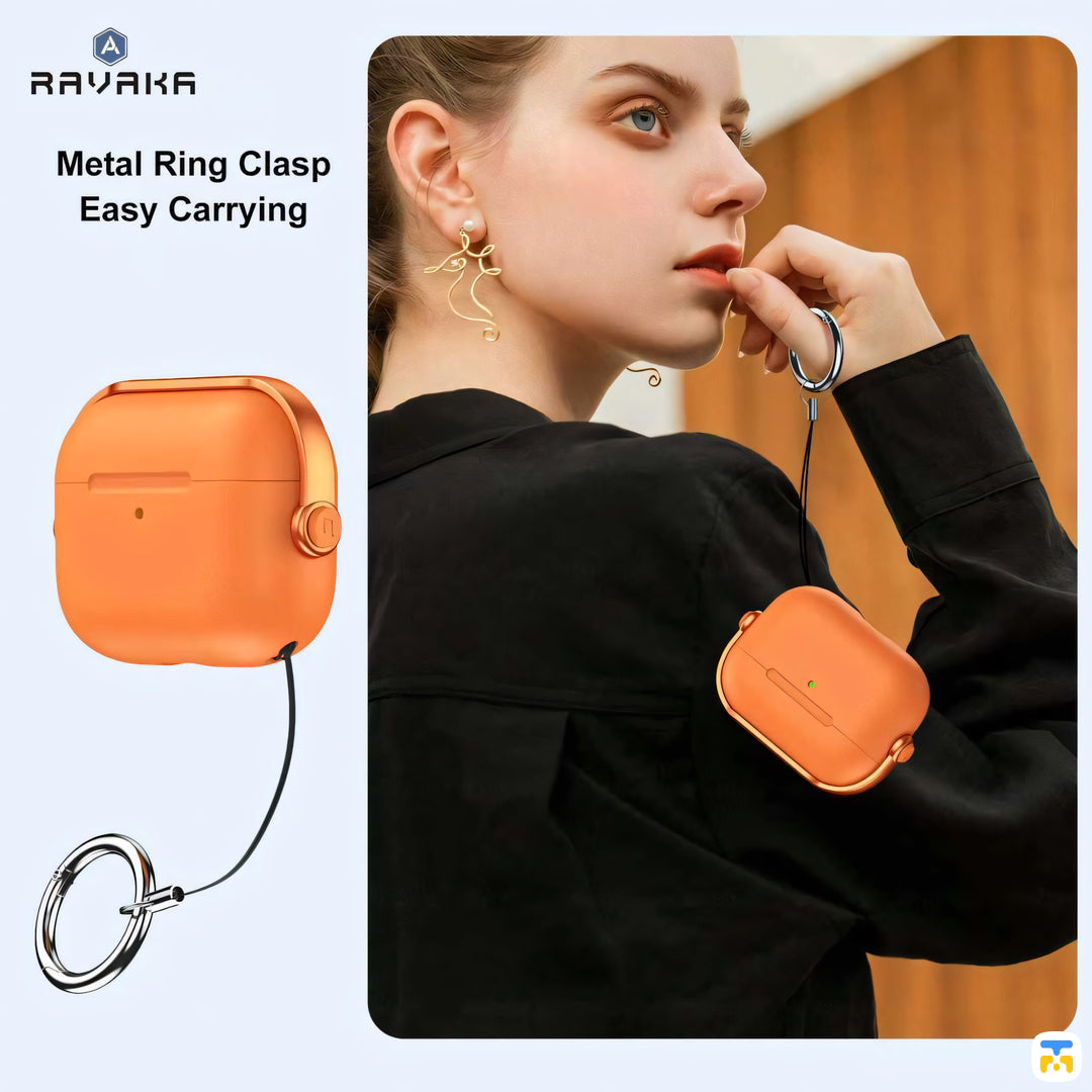 Metal Ring Clasp Easy Carrying - RAVAKA Sound Series AirPods Case