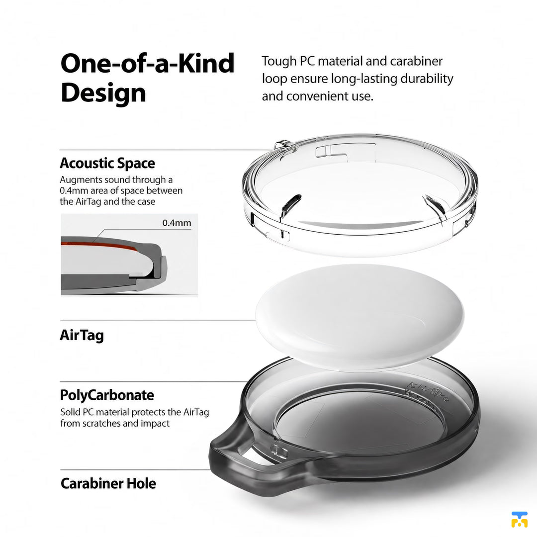 One-of-a-Kind
Design - Ringke Apple AirTag Protective Case with Hook