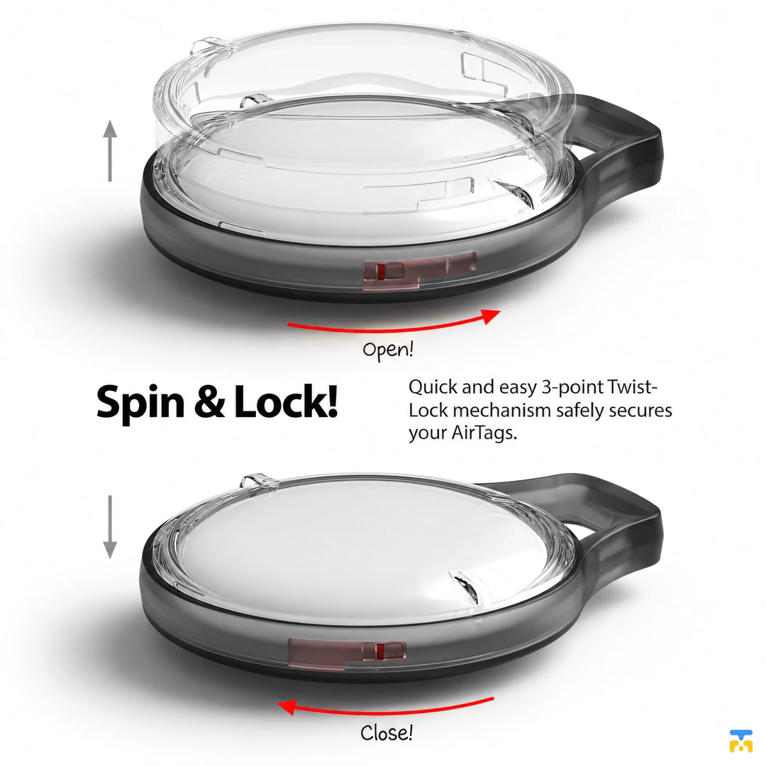 Spin & Lock! - Ringke Apple AirTag Protective Case with Hook