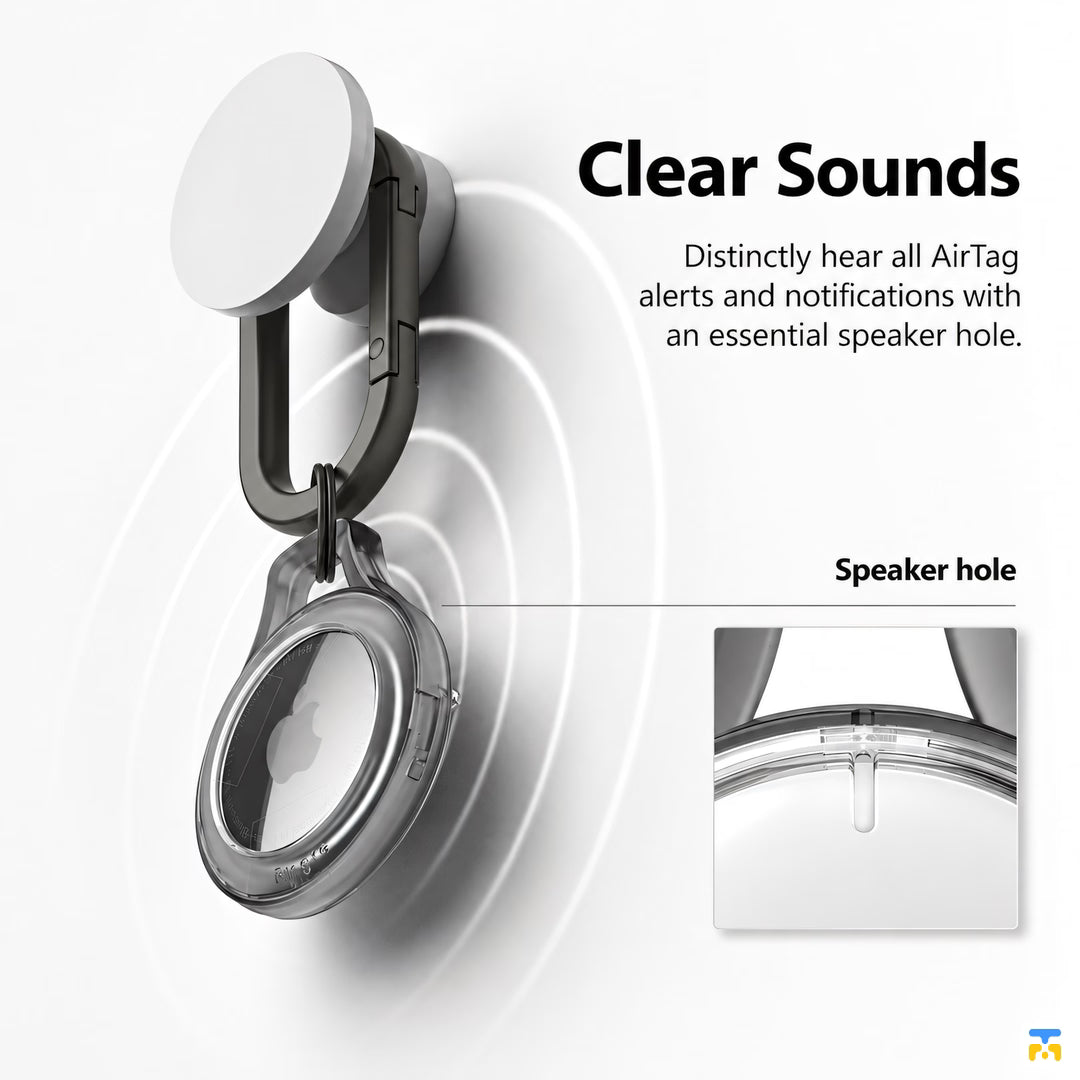 Clear Sounds - Ringke Apple AirTag Protective Case with Hook