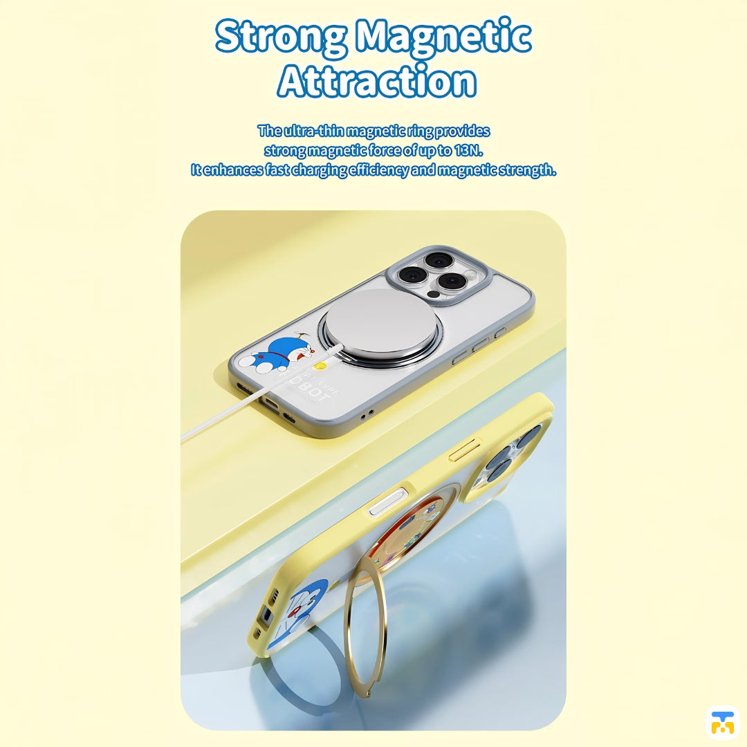 Strong Magnetic Attraction - ROCK Doraemon for iPhone 15 Pro - Rotating Stand - Magsafe Case