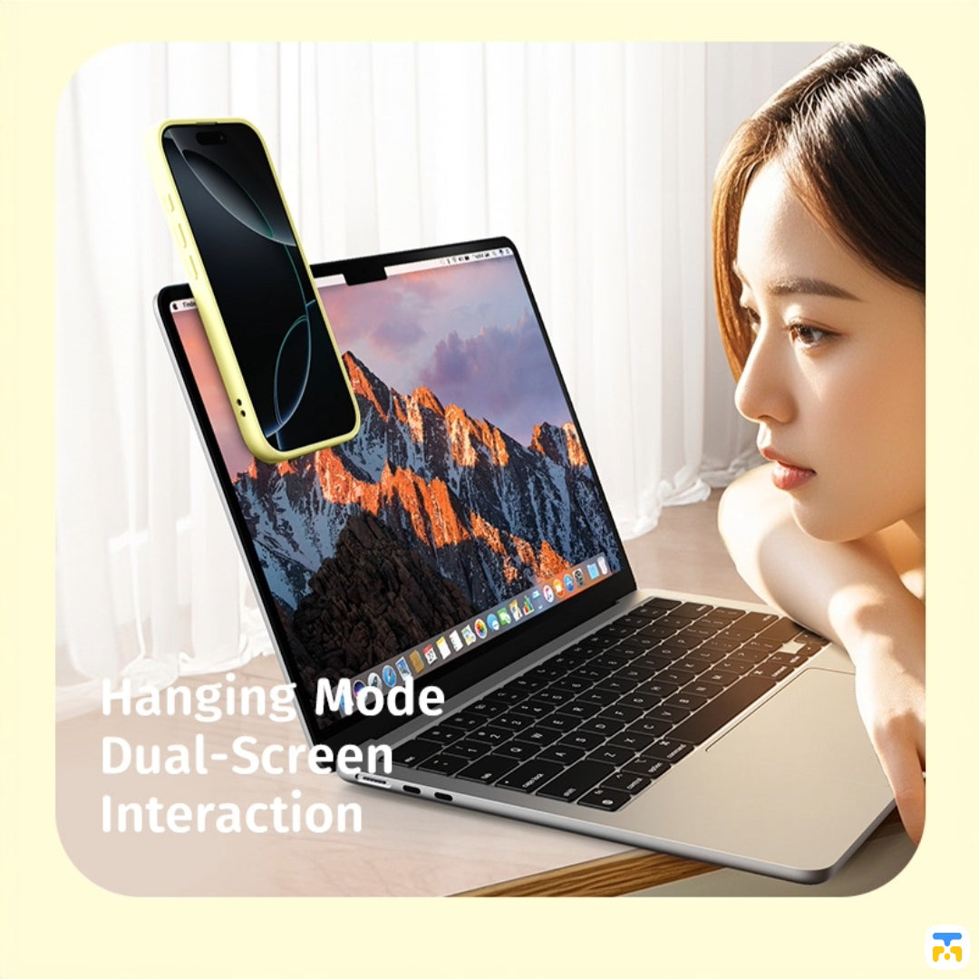 Hanging Mode Dual-Screen Interaction - ROCK Doraemon for iPhone 15 Pro - Rotating Stand - Magsafe Case