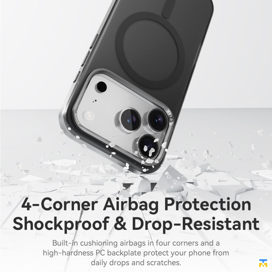 4-Corner Airbag Protection  Shockproof & Drop-Resistant - ROCK InShare Matte Magnetic Protection Case (Metal Lens Frame)