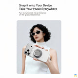 Snap it onto Your Device Take Your Music Everywhere - ROCK Mini Magnetic Wireless Charging Bluetooth Speaker