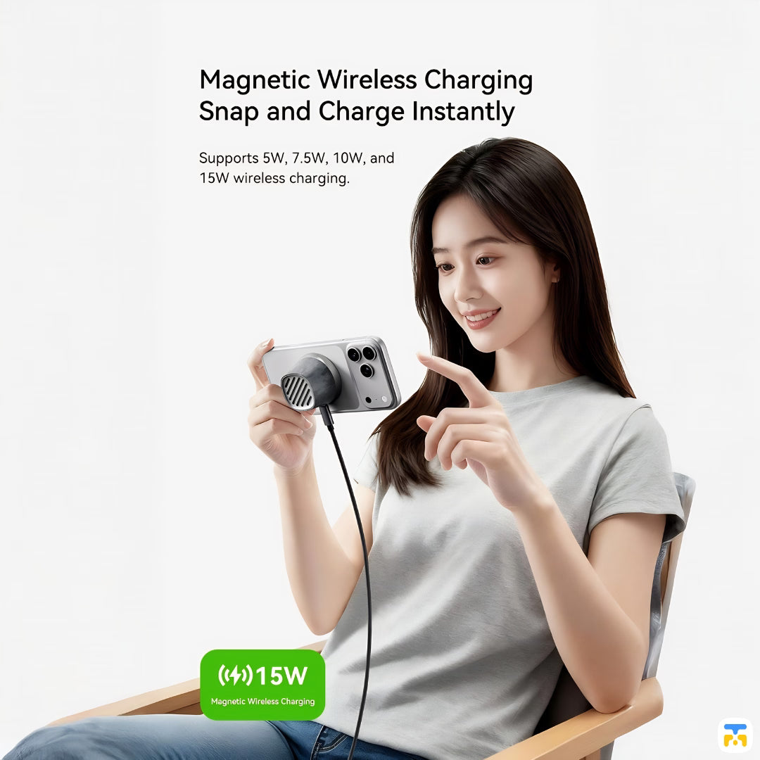 Magnetic Wireless Charging  Snap and Charge Instantly - ROCK Mini Magnetic Wireless Charging Bluetooth Speaker