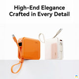 High-End Elegance Crafted in Every Detail - ROCK P73 PD 22.5W Fast Charging Power Bank with Built-in Dual Cables 10000mAh