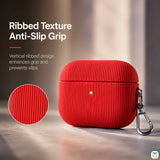 Ribbed Texture Anti-Slip Grip - Ruby Ridge Case for Airpods Pro Series