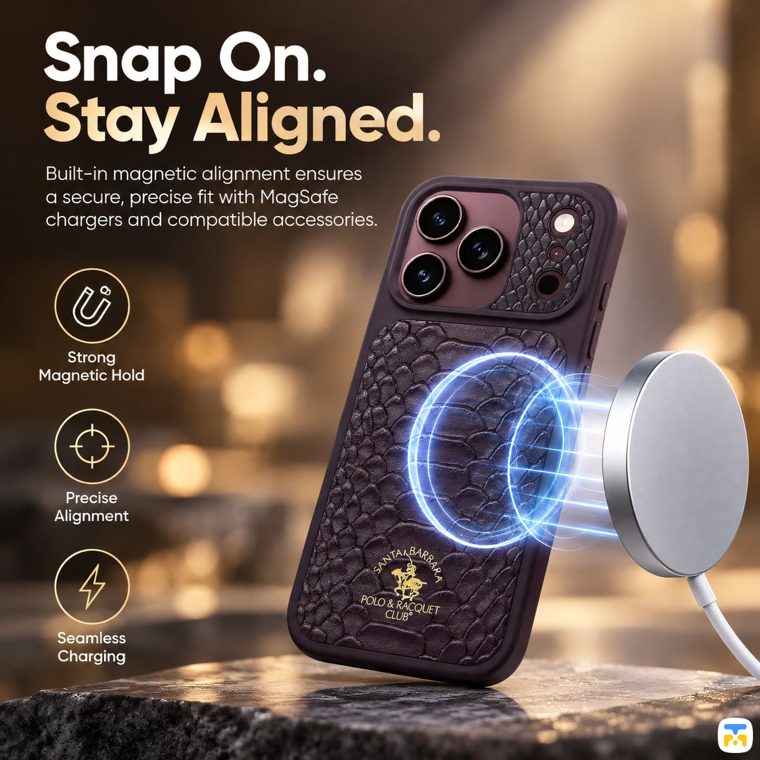 Snap On.
Stay Aligned - Santa Barbara Polo Club Knight MagSafe Case for iPhone 17/18 Series