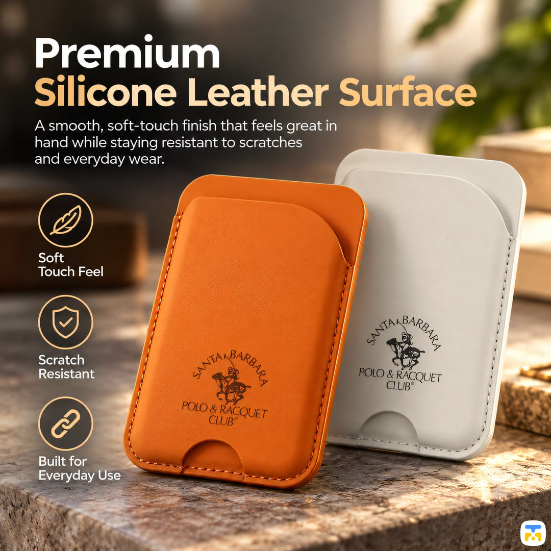 Premium
Silicone Leather Surface - Santa Barbara Polo Club Magnetic Vegan Leather Wallet