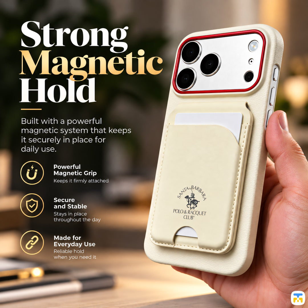 Strong
Magnetic
Hold - Santa Barbara Polo Club Magnetic Vegan Leather Wallet