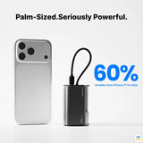 Palm-Sized.Seriously Powerful. - SHARGE Flow 3 Power Bank - 10000 mAh, 45W, Built-in Cable