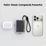 Palm-Sized. Compact& Powerful - SHARGE Flow Go Power Bank - 10000 mAh, 22.5W, Built-in Cable