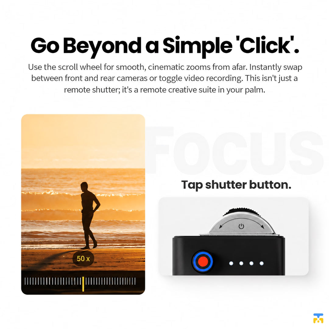 Go Beyond a Simple 'Click' - SHARGE Grip Power Bank - 5000 mAh, 22.5W, Tactile Shutter Button