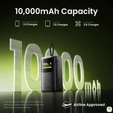 10,000mAh Capacity - SHARGE HyperTower Power Bank - 10K, Display, 45W, Retractable Cable