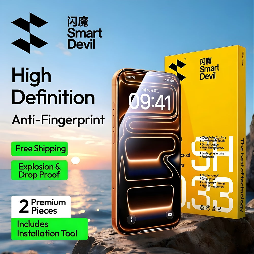 SmartDevil HD Shatterproof Screen Protector with Applicator for iPhone 17 Series Packaging 