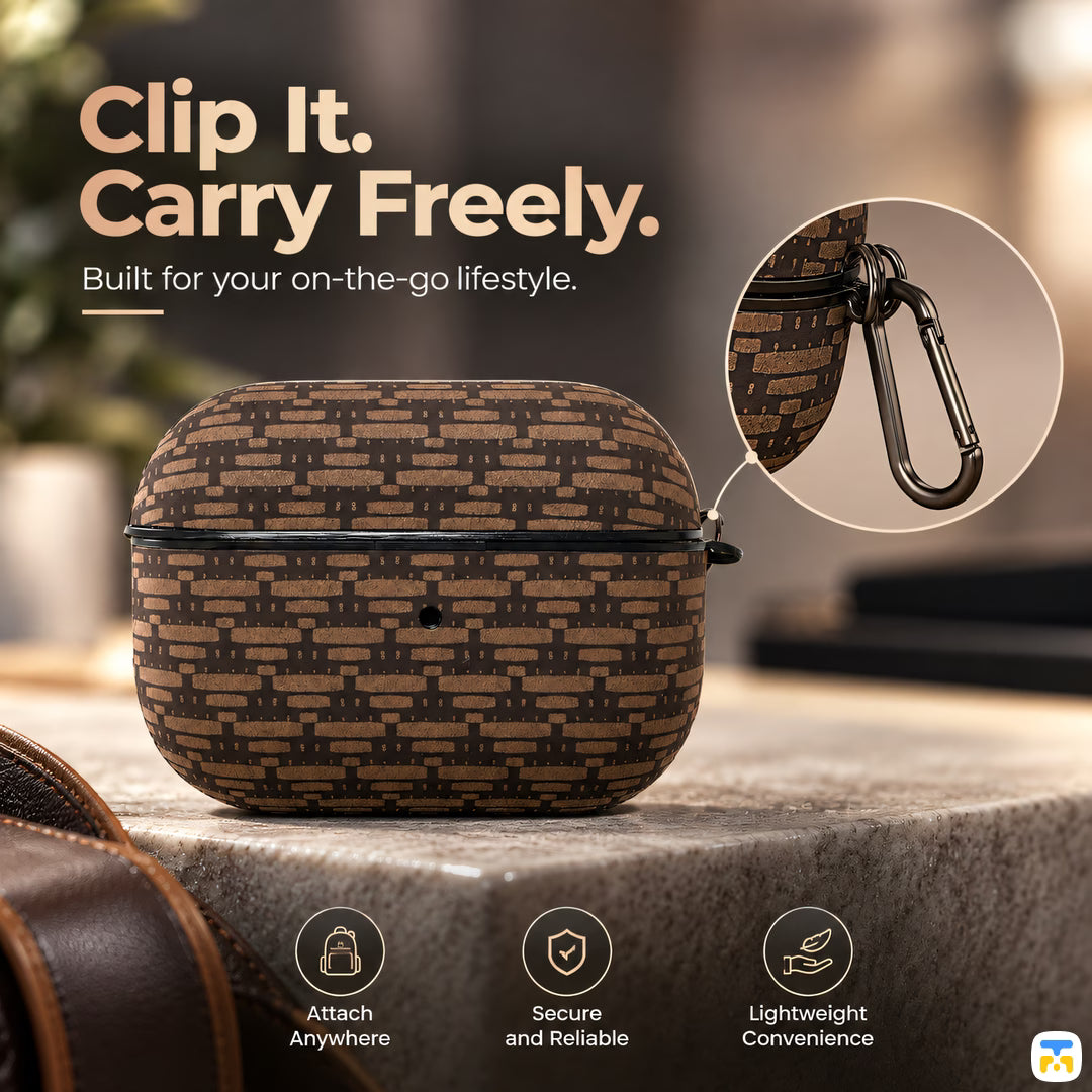 Clip It.
Carry Freely. - Smooth Pyramid Motif AirPods Case