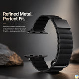 Refined Metal.
Perfect Fit. - Snap Leather Magnetic Apple Watch Strap for 38-49mm