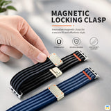 MAGNETIC
LOCKING CLASP - Tactical Ribbed Apple Watch Nylon Strap for 38-49mm
