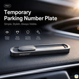 Temporary parking number plate