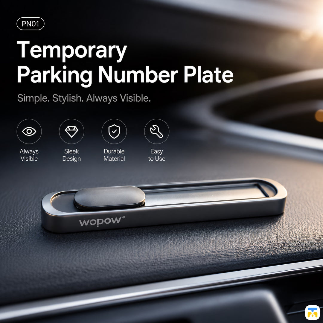 Temporary parking number plate