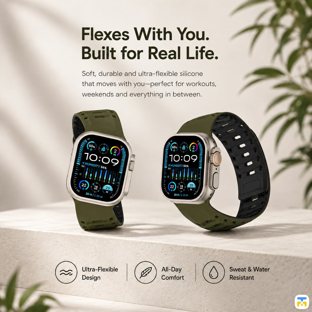Flexes With You.
Built for Real Life - The Pangolin Slanted Magnetic Apple Watch Sport Band for 38-49mm
