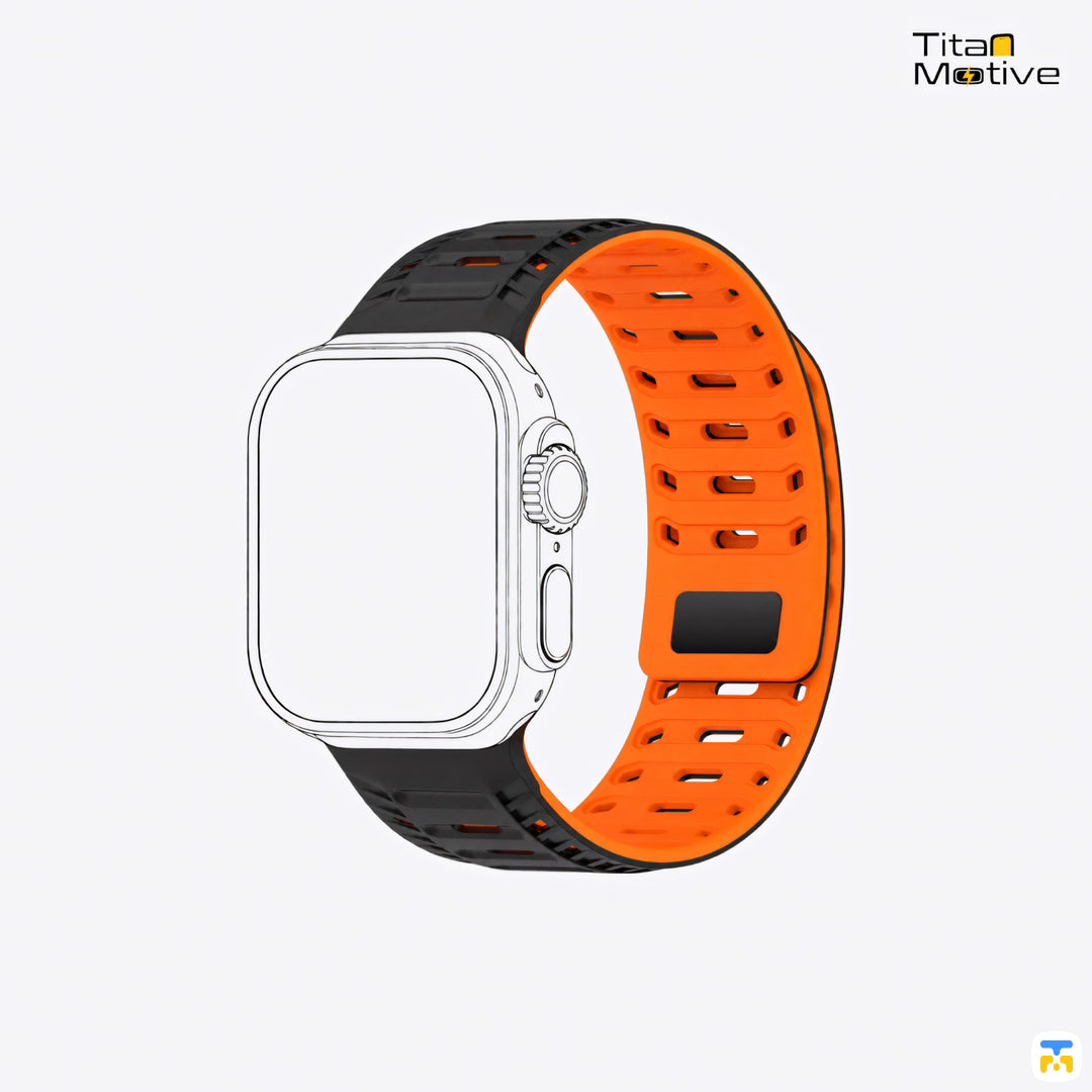 Tidal Sport Apple Watch Magnetic Silicone Band for 42-49mm - Orange