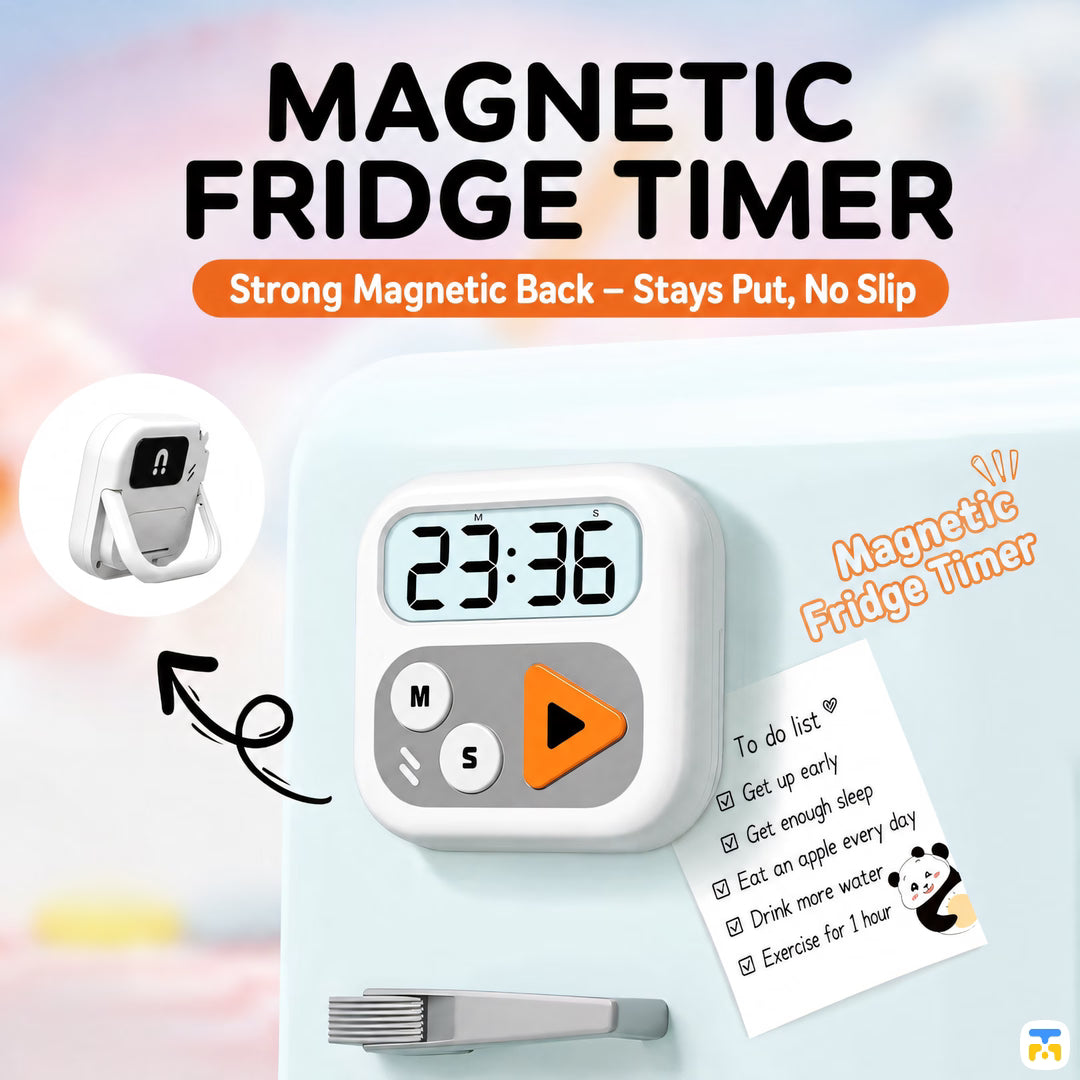 MAGNETIC
FRIDGE TIMER - TIMESS Mini Magnetic Timer for Desks, Kitchens, Studying, and More