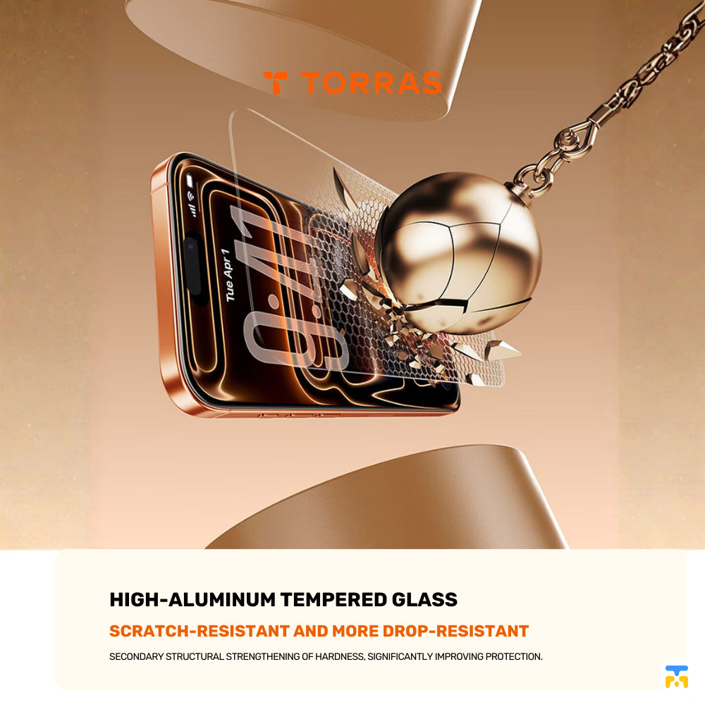 TORRAS - Borderless HD Screen Protector for iPhone 17 Series High-Aluminum Tempered Glass