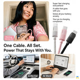 One Cable. All Set.
Power That Stays With You. - TORRAS Charging and Data Cable USB C to C - 1.2 Meter