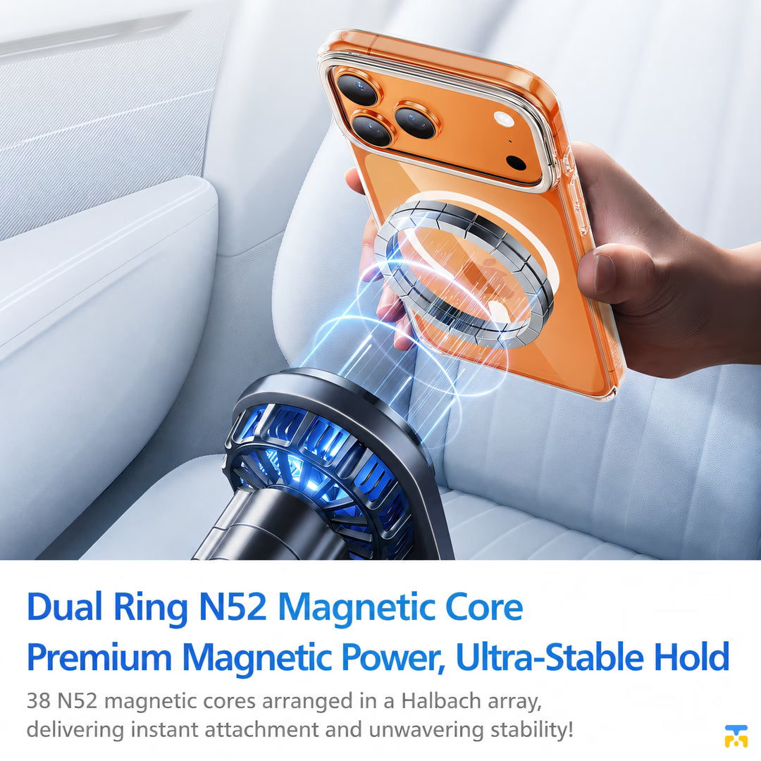 Dual Ring N52 Magnetic Core
Premium Magnetic Power, Ultra-Stable Hold - TORRAS for iPhone 17 Series D1S Pivot Anti-Yellow MagSafe Case with Stand